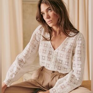 Sezane Gaya Shirt Écru. - Size 38